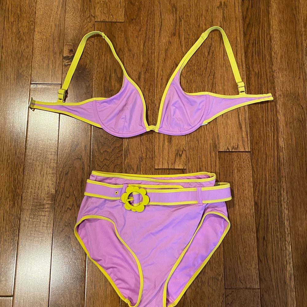 Kate Spade Floral Purple and Yellow Bikini Set